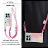 KEYSION Crossbody Strap Phone Case for Infinix Note 40 5G Cute Cartoon Long Lanyard Mirror Shockproof Cover for Infinix Note 40 5G