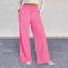 Women Sweatpants Elastic Mid-rise Adjustable Drawstring Straight Wide Leg Jogger Athletic Pants with