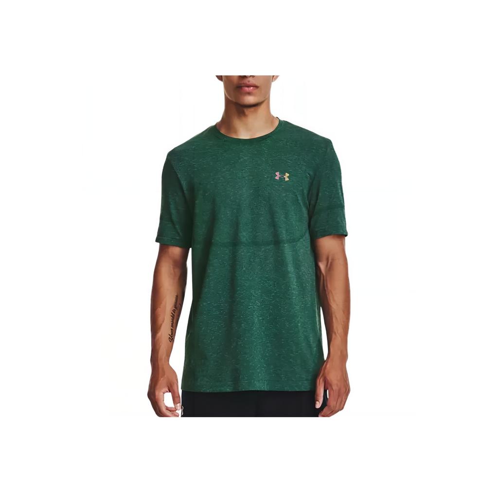 Under Armour Solid Color Crew Neck Short Sleeve T-Shirt Men Tops Green 1376781-322