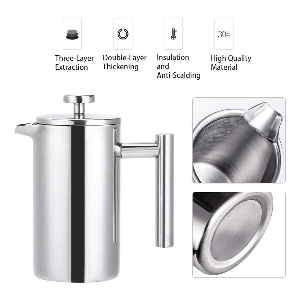 800ml French Press Coffee Maker Stainless Steel Double Walled Insulated Coffee Pot (BPA Free,No FDA)
