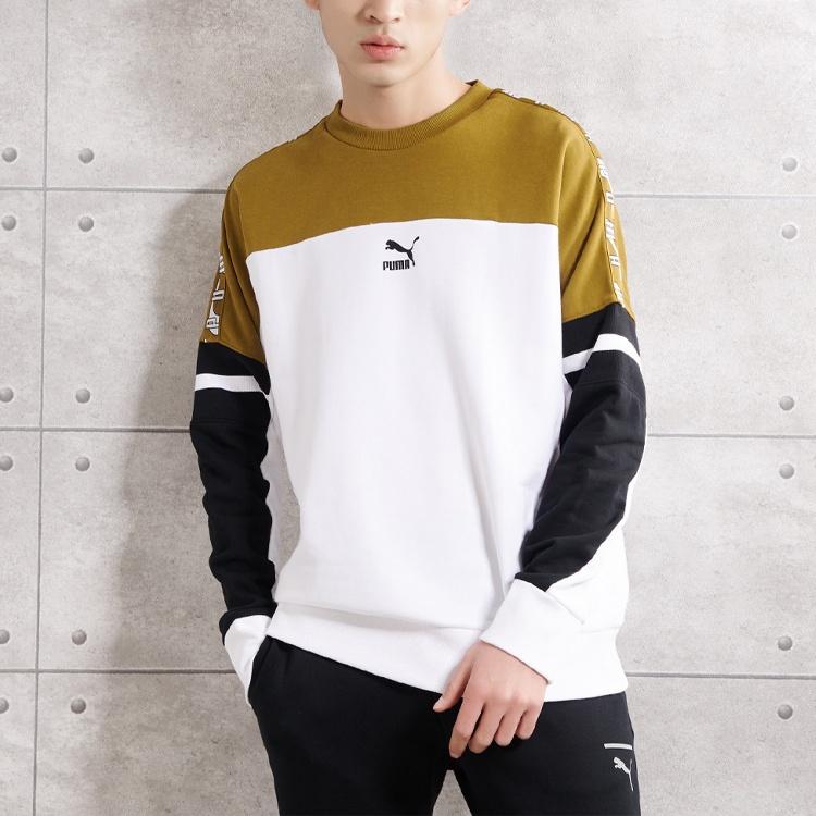 Puma Печать логотипа Colorblock Круглый вырез Белый Мужской 595872-02