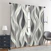 2 шт. Современные темно-серые светофильтрующие шторы с художественным волновым узором – для декора гостиной и различных комнат