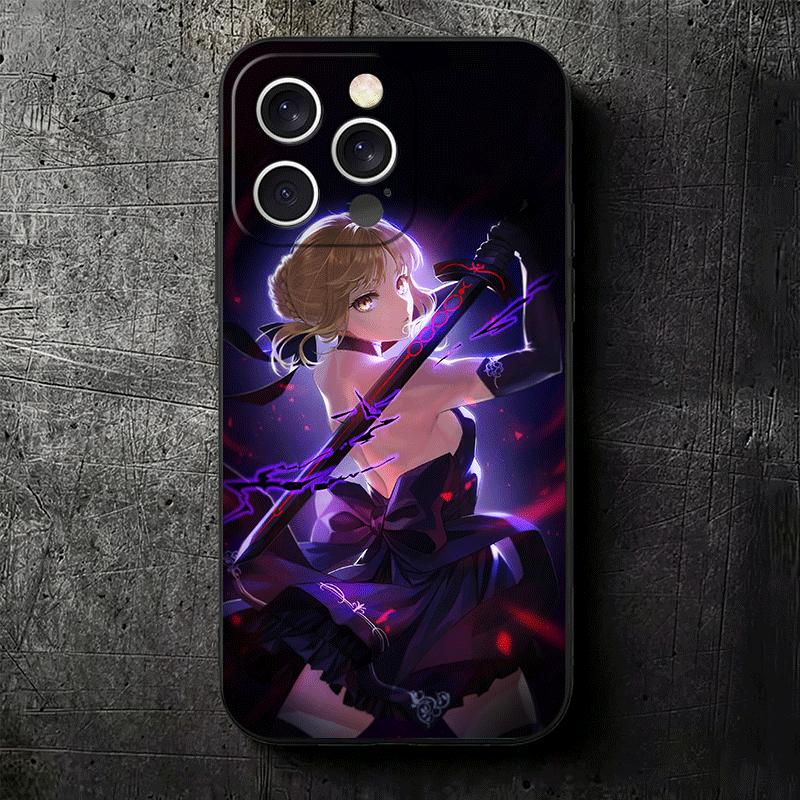 Чехол для телефона Fate Zero Stay Night Saber Мягкий Чехол-накладка для iPhone 16 16E 17 Air 15 Pro Max 14 Plus 13 Mini 11 12 7 Черный Задняя панель