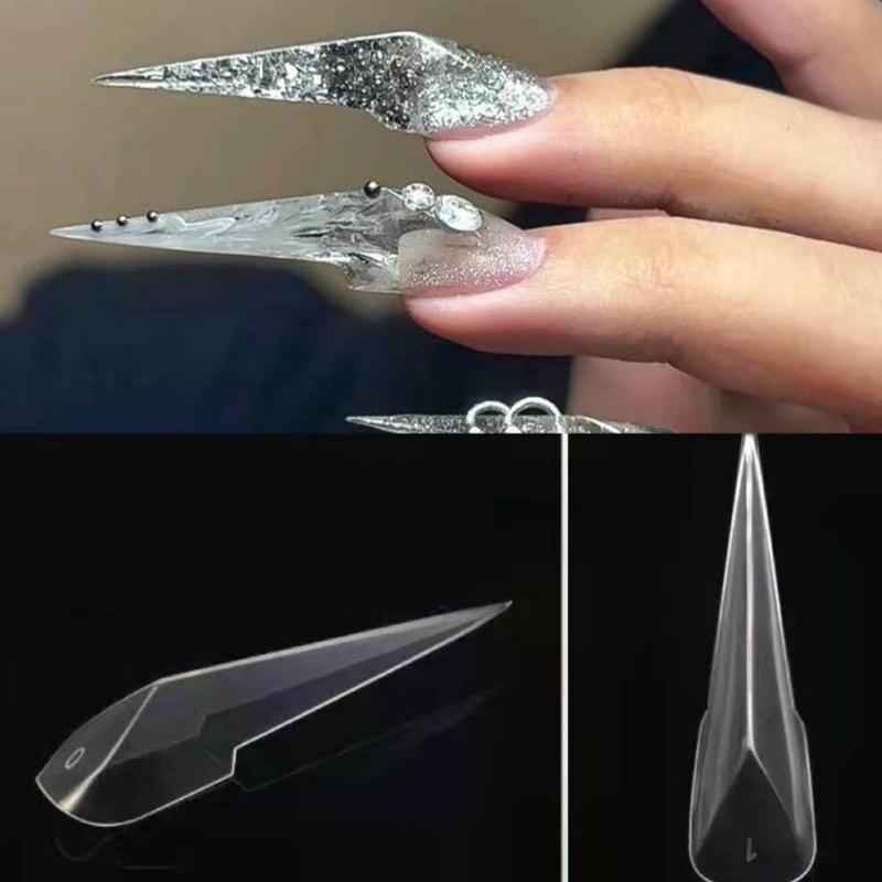 70 ШТ. Формы для наращивания ногтей Двойная система 3D Когти Дракона Полное покрытие Акрил Гель-строитель Гибкие кончики для Женщин Салон Красоты