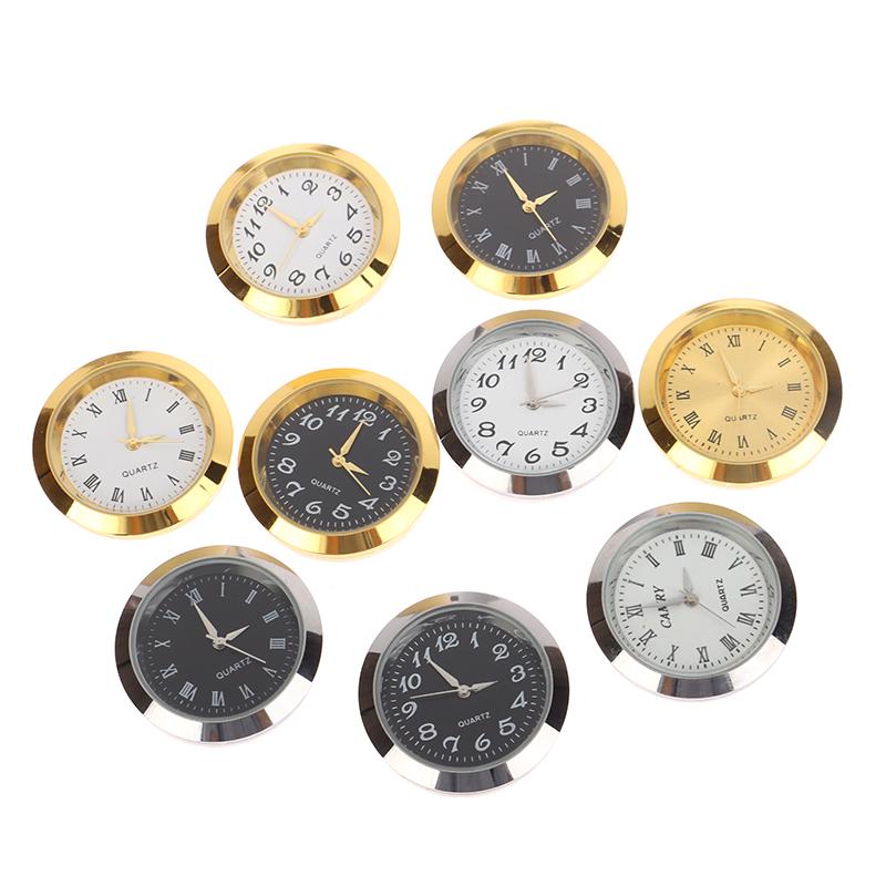 Часы из кварцевого стекла, зеркальные, с круглыми часами, с мозаикой и римскими цифрами, маленькие часы, стол для самостоятельного изготовления, 35 мм 24 мм