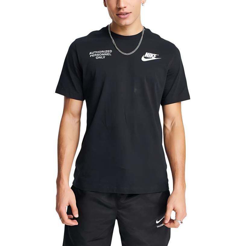 Nike T Shirts Men's Black Crew Neck Moderate Straight Fit DO8323-010