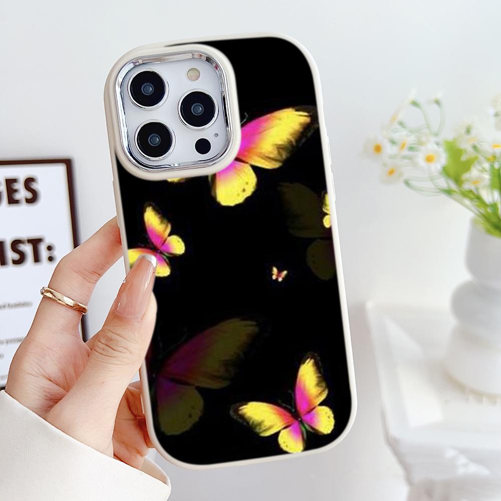 LZ4 Butterfly art design мягкий чехол для телефона Samsung S24 Ultra S23 Plus S21 FE A16 A54 A52 A06 Infinix Hot 40 30i защита объектива противоударный чехол
