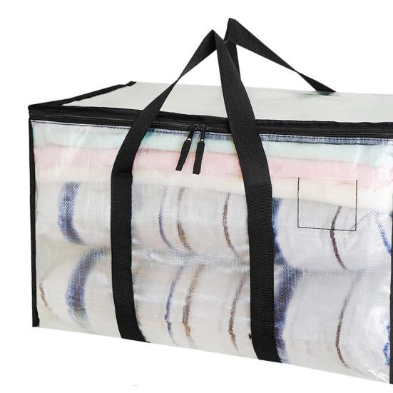 Прозрачные сумки для перемещения, сверхпрочные, с прочной застежкой-молнией, усиленной ручкой, компактная удобная сумка для хранения