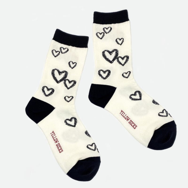 YELLOWSOCKS HEART SHAKER WHITE