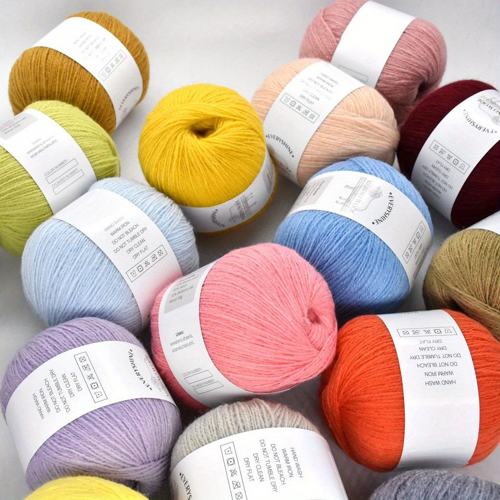 6 мотков по 300 г/10,56 унций пряжи из мериносовой шерсти для вязания спицами и крючком, премиальный яркий набор пряжи для пледов, шарфов, предметы роскошного рукоделия, машинная стирка