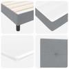 Box Spring Bed with LED Light Strips Light Gray 120 x 200 cm Fabric
