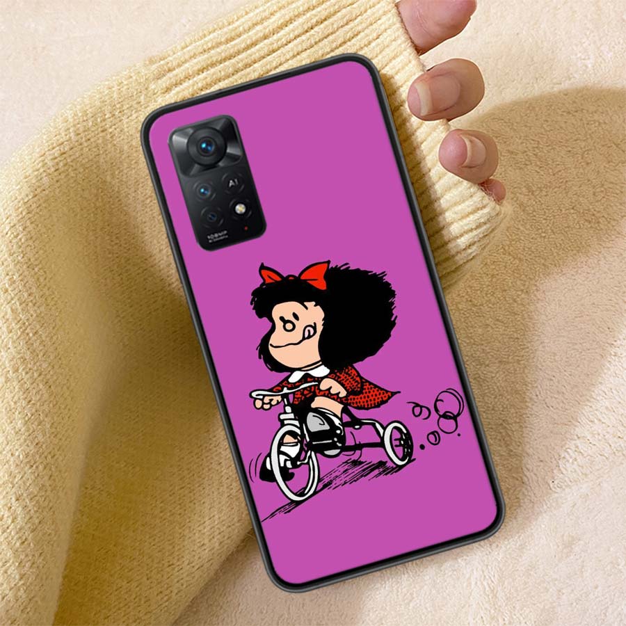 Mafalda Cartoon Phone Case For Redmi 13C 14C Note 14 13 Pro Plus 5G Clear Capa 12 12C 10A 10C 10 9A 9C 9T 9 8 Pro Cover TPU Shel