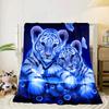White Tiger Family Blanket Flannel Blanket for bed, sofa, Camping, Hiking, Picnic Essentials, gift for family Fan gifts