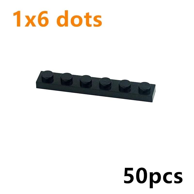 Конструктор DIY 1x6 точек, тонкие фигурки, строительные блоки, 50 шт. Кирпичики размера 1x6 точек, совместимые с 3666. Образовательные творческие игрушки для детей