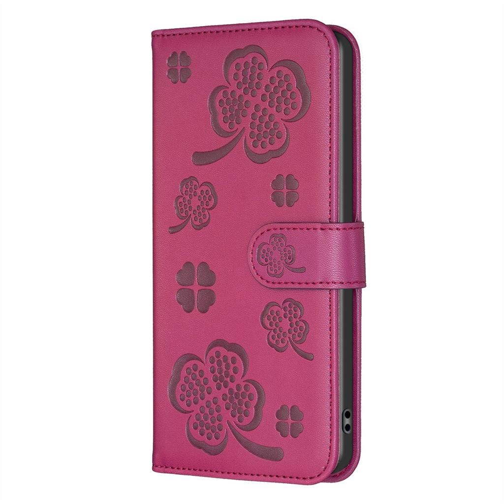 For Oppo A38,A18,A58,A98,A78,Realme C55,C53,C33,Find X6,A57 4G...Lucky Grass Four Leaf Clover Pattern PU Leather Flip Stand Wallet Phone Case Cover