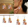 Halloween Themed Cartoon Ghost Milk Tea Pumpkin Pattern Women Acrylic Earrings