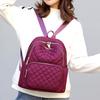 Casual Minimalist Zipper Backpack Quilted Detail Rucksack Women's All-Match Travel Storage Bag