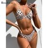 Сексуальный леопардовый купальник-бикини, женский купальник, женский комплект бикини из двух предметов, бюстгальтер на косточках, чашка, купальный костюм
