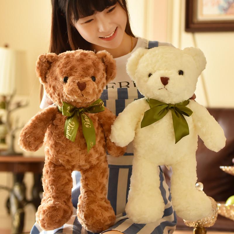 Soft And Cuddly Plush Teddy Bear Doll With Ribbon Ideal For Birthday Gifts For Girls