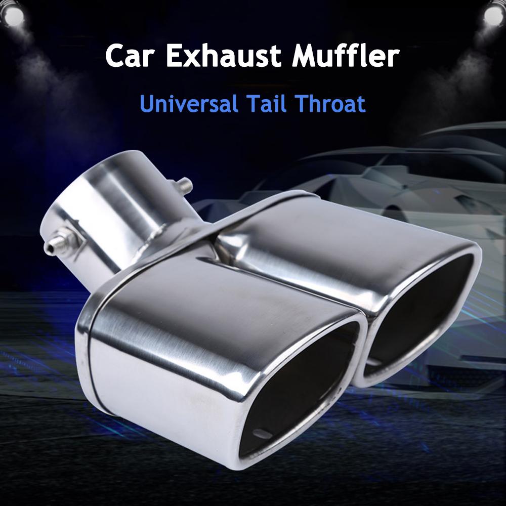 Универсальный глушитель выхлопной трубы из нержавеющей стали с двойной выхлопной трубой, 6,3 см, автомобильные аксессуары для выхлопных систем