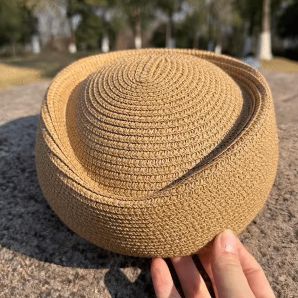 Elegant Flight Attendant Hat Teardrop Vintage Sun Hat Fashion Straw Beret Hat Cocktail Event