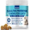 Flea and Tick Prevention for Cats Chewable, Natural Cat Flea Treatment, Oral Kitten Cat Flea & Tick Control, Flea Pills Supplement with Vitamins
