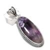 Натуральный Аметист Шеврон Драгоценный камень 925 Стерлинговое серебро Ювелирный кулон 2,40" M9T30