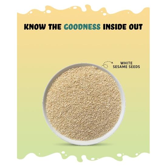 True Elements Сырые белые семена кунжута 400 г - 100% чистый и натуральный белый кунжут | Семена кунжута из Сафеда для еды | Индийские специи на каждый день