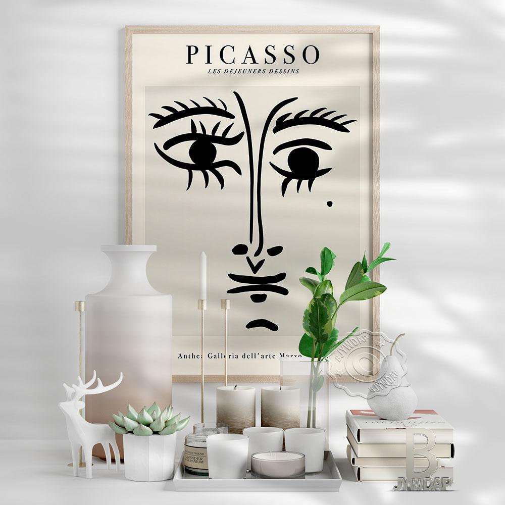 Abstract Matisse Picasso thick line Poster Nordic facial expression Wall Art Print Modern Gallery Pictures Home Kids Room Decor No Frame