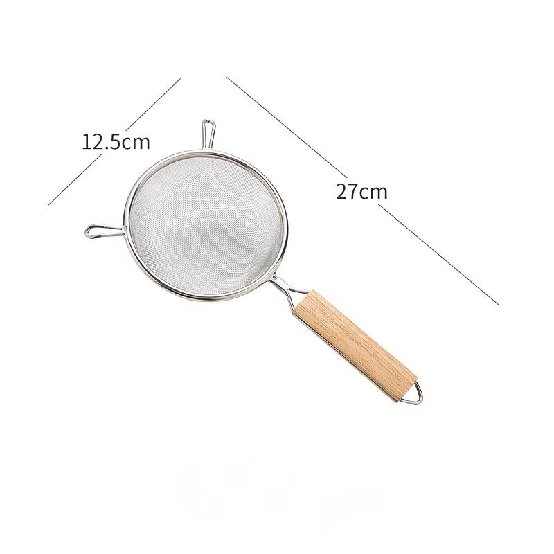 1Pce Stainlesss Steel Fine Mesh Strainer Set Versatile Long-Handle Sieves for Flour Tea Coffee Oil Filtering