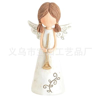 Статуэтка ангела Золотой Рог, держащего молитву любви, со скульптурой Библии, изделия из смолы, украшения для интерьера