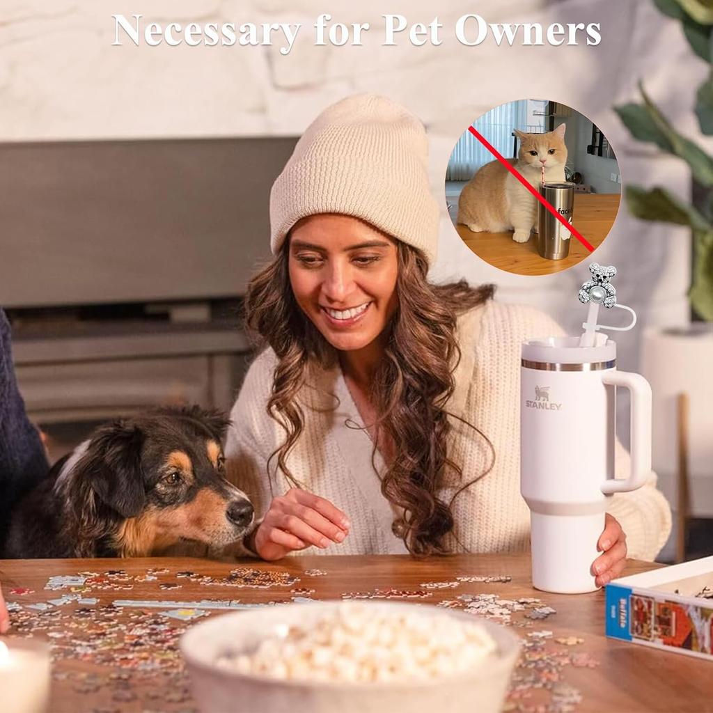 Блестящая насадка на трубочку с бриллиантами для аксессуаров Stanley Cup - Силиконовые насадки на трубочки с серебряными стразами подходят для трубочек диаметром 9-12 мм