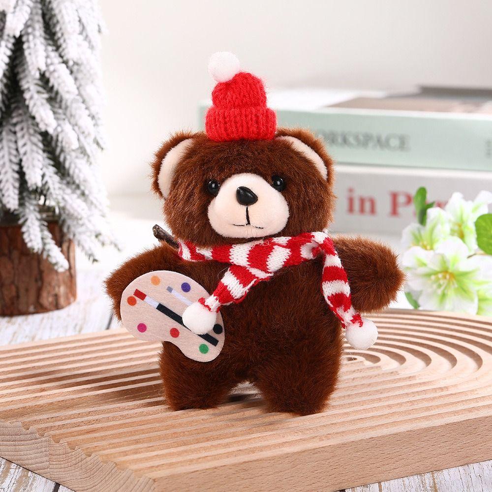 Keyring White Bear Plush Keychain Cartoon Animal Bear Plush Dolls Christmas Bear Plush Toy Kids
