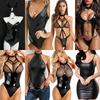 Сексуальное искушение в униформе Патентная кожа Подтяжки Кожаная юбка Ночной клуб Тренировки Сексуальная одежда Ягодицы Страстная одежда