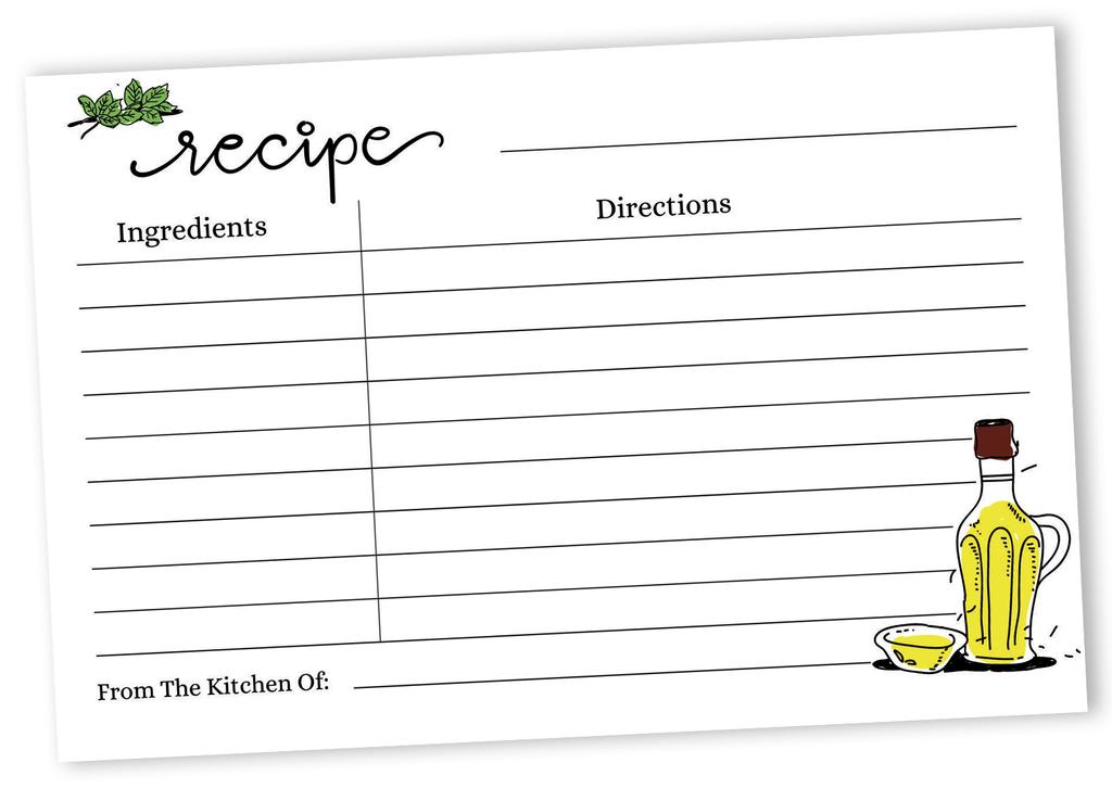 Inkdotpot Карточка с рецептами 6x4 дюйма, односторонние карточки с рецептами, дизайн, карточки с рецептами для кухни, свадьба, девичник, детский душ — набор
