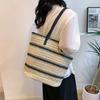 Дизайнерская полосатая соломенная сумка через плечо, женская мода, большая вместимость, женские сумки для шопинга, летняя сумка для отдыха на пляже