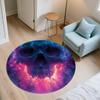 Flame Skull,Round Area Rug,Carpet Rug for Living Room Bedroom Sofa Playroom Decor,Non-slip Floor Mat