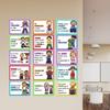 15Pcs English Classroom Rules Posters for Preschool Guidance Behavioral Standards Home School Wall