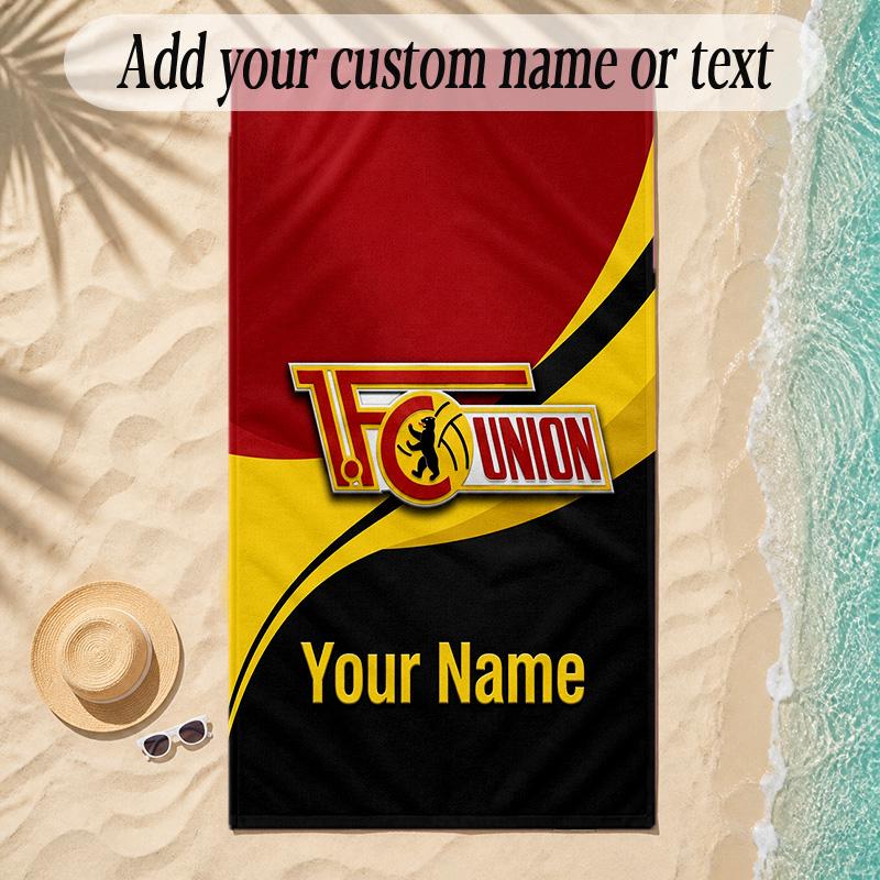 Beach TowelUnion Berlin FC Custom Name Text Personalized Soft Towel for Beach Pool Indoor Home Decor Gift