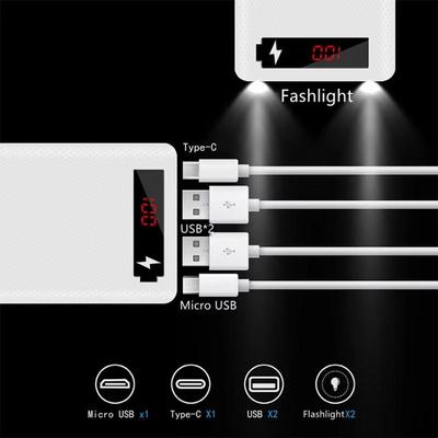 Портативный Power Bank на 8 аккумуляторов 18650, корпус для DIY, цифровой дисплей, 5В 21А, быстрая зарядка, для использования на природе, в экстренных ситуациях