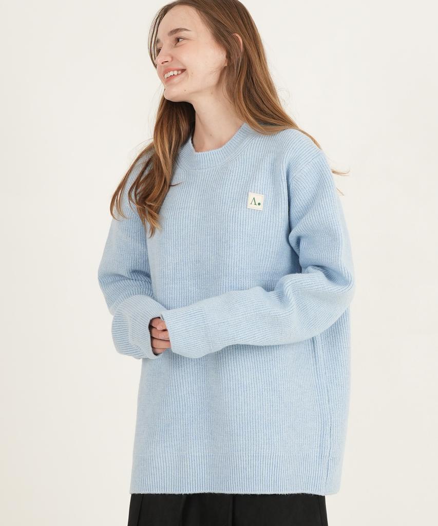 THE-ABON Washable Hacci Round Knit Sky Blue