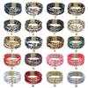 Retro Elegant Women Wrist Bands Leopard Leather Bracelets Multilayer Bangles Wide Wrap Bracelet
