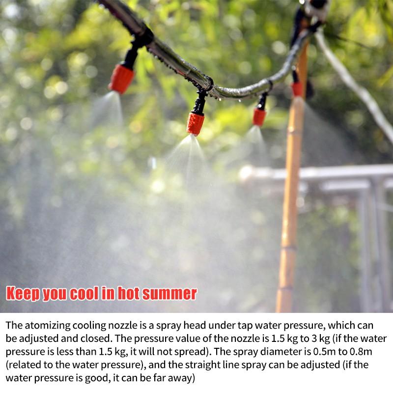 20 м 20 насадок, спринклер для воды, садовые опрыскиватели, система охлаждения туманом, насадки-распылители, распылитель воды высокого давления