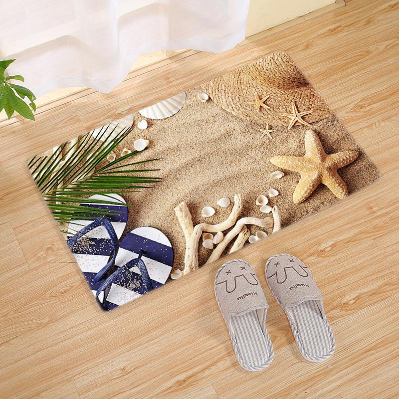 Ракушка Морской коврик для двери Ванная Кухня Коврики для двери Nordic Beach Starfish Ковер Нескользящий коврик 3 размера felpudo paillasson