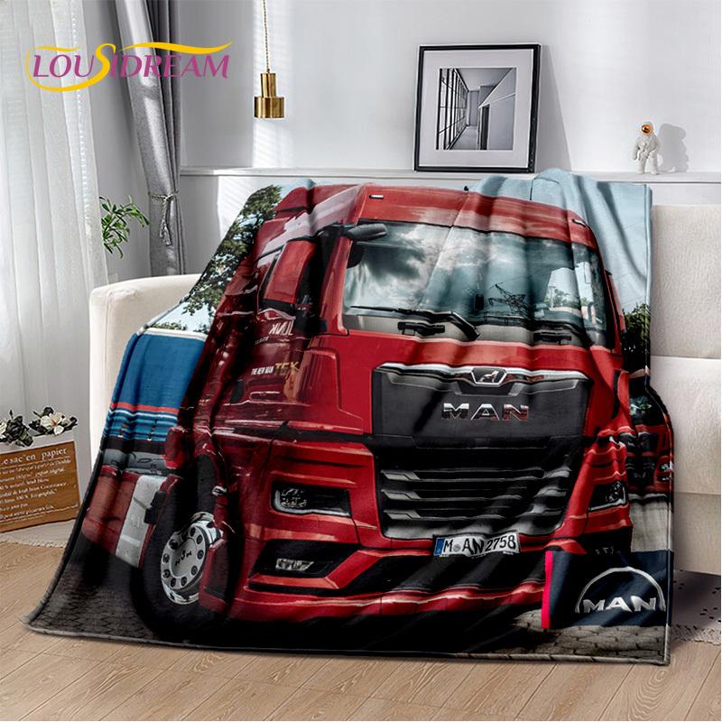 HD Man Truck Lorry 3D Печать Мягкие фланелевые одеяла, Плед Удобное одеяло для пикника Кровати Диваны Дома Спальня Подарки
