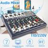 7 Channel Bluetooth Audio Mixer USB Digital Microphone Sound Mixer Console Professional Karaoke Audio Mixer Amplifier 32x23.5x3.8cm