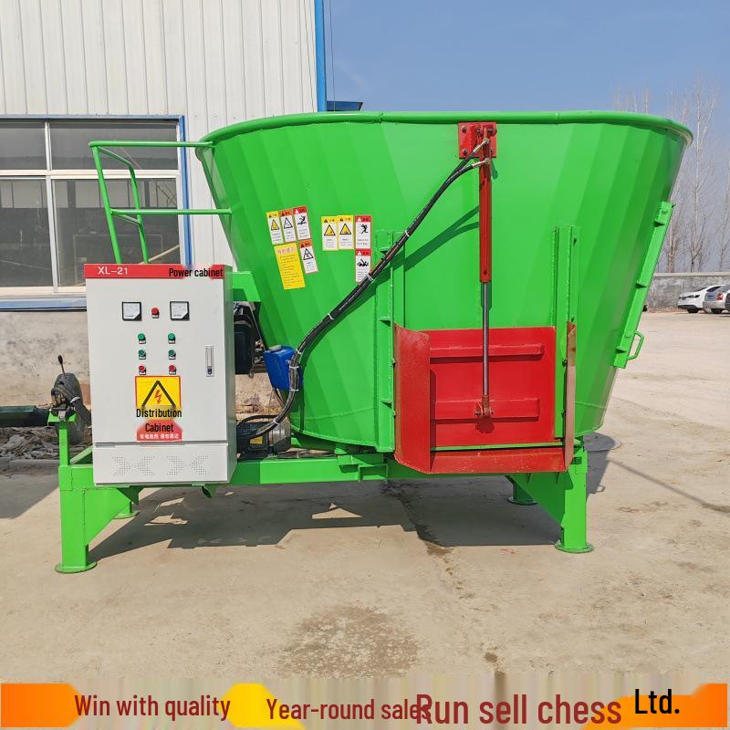 Vertical Twin-Shaft TMR Mixer for Fattening Cattle: Automatic Weighing and Feed Preparation Machine