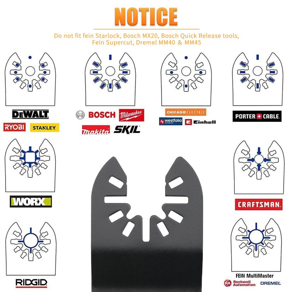 Универсальные пильные полотна Комплект многофункциональных лезвий для резки металла, дерева, пластика Осциллирующие многофункциональные пильные полотна