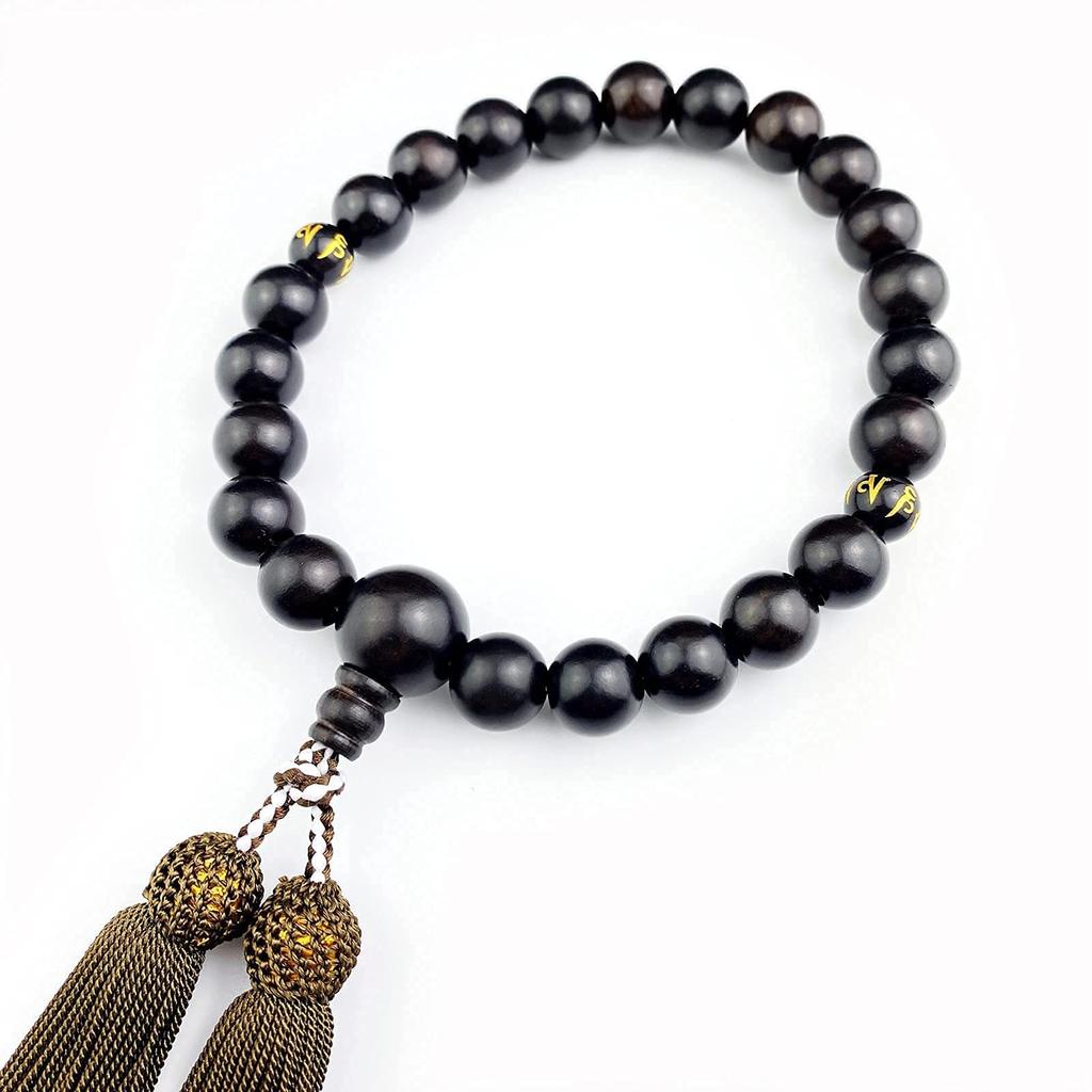 Четки Myorenka для мужчин, черное дерево, тентама, оникс, мантра, санскрит, резьба, молитвенные четки, включены в комплект для поминок и похорон, подходят для всех сект, молитва