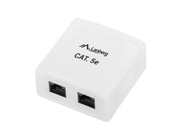 Lanberg OU5-0002-W cat.5E 2X RJ45 surface-mounted socket
